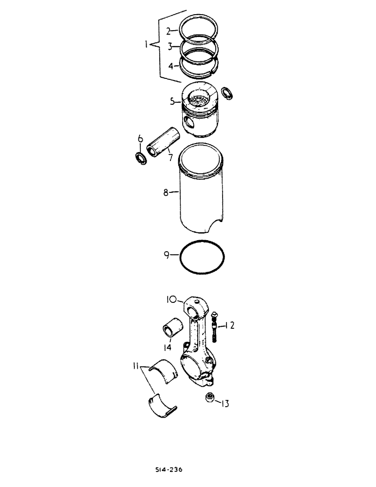 Схема запчастей Case IH 784 - (12-19) - POWER, CONNECTING ROD, PISTONS AND SLEEVE Power