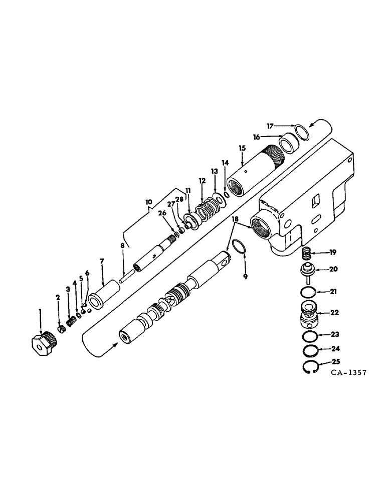 Схема запчастей Case IH 574 - (10-53) - HYDRAULICS, HYDRAULIC CONTROL VALVE, TRACTORS WITH AUXILIARY VALVES, SERIAL NO. 113209 AND BELOW (07) - HYDRAULICS