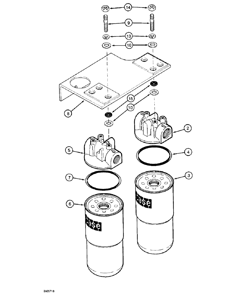 Схема запчастей Case IH 1800 - (8-06) - HYDRAULIC FILTERS, AUXILIARY RETURN AND SUCTION, PRIOR TO P.I.N. JJC133070 (07) - HYDRAULICS