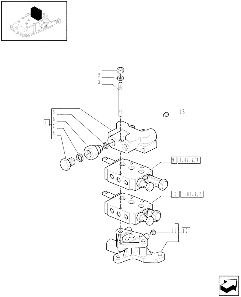 Схема запчастей Case IH JX1075N - (1.82.7[01]) - EXTRA EXTERNAL CONTROL VALVES AND PIPES - C5484 (07) - HYDRAULIC SYSTEM