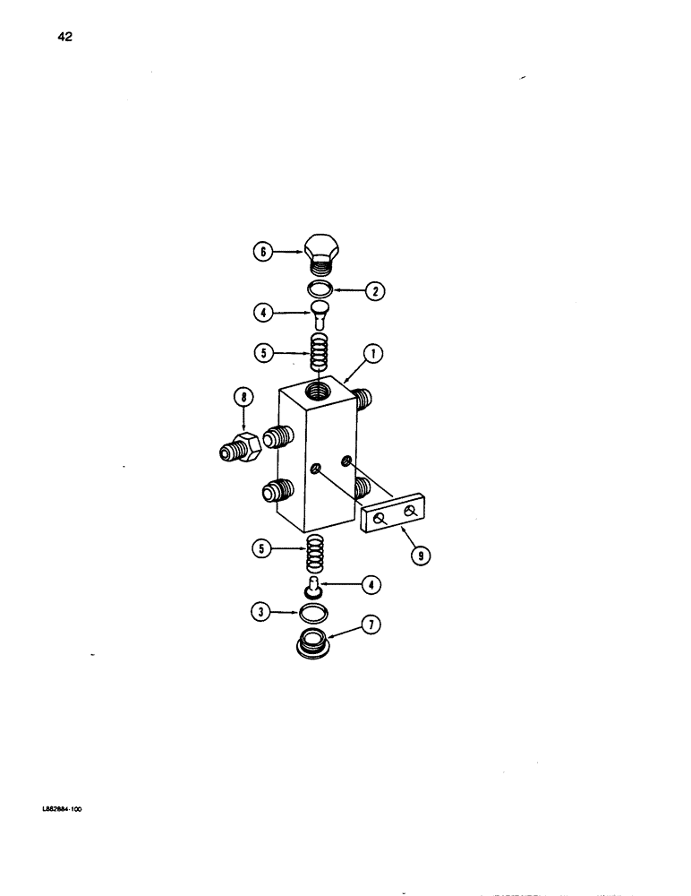 Схема запчастей Case IH 5100 - (042) - ALTERNATING CHECK VALVE 