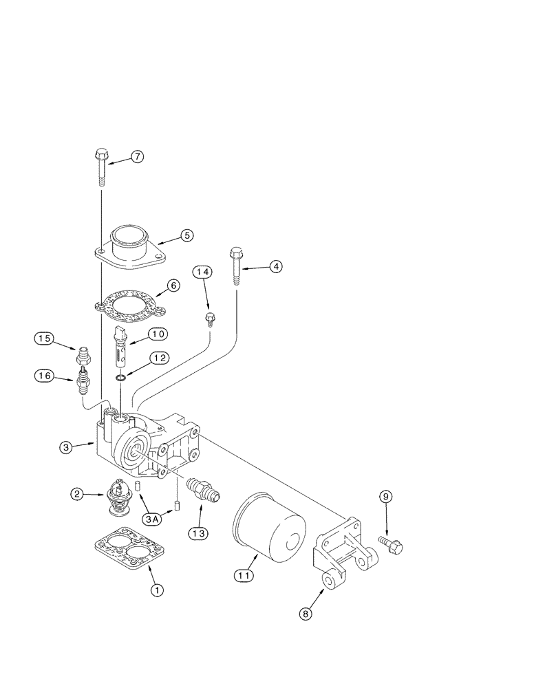 Схема запчастей Case IH MX180 - (02-33) - HOUSING, THERMOSTAT FILTER, WATER, MX180, MX200, MX220, 6T-830/6TAA-830 EMISSIONS CERTIFIED ENGINE (02) - ENGINE