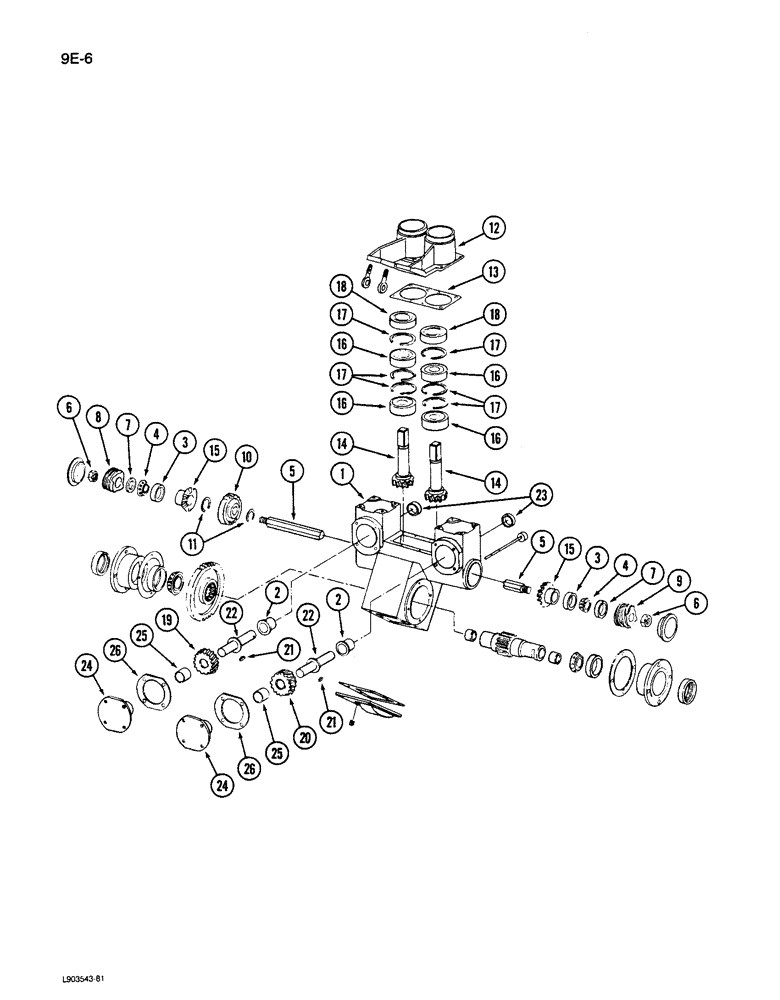 Схема запчастей Case IH 781 - (9E-06) - GEARBOX (12) - CHASSIS