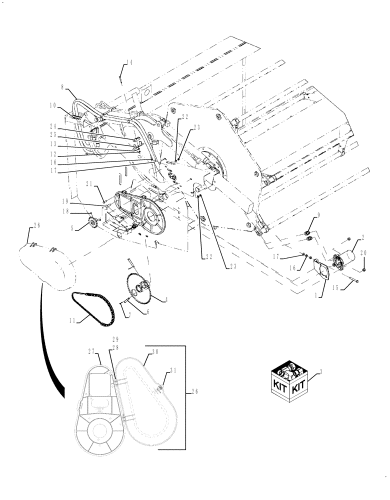 Схема запчастей Case IH 3020-20 - (58.100.02) - REEL DRIVE (58) - ATTACHMENTS/HEADERS