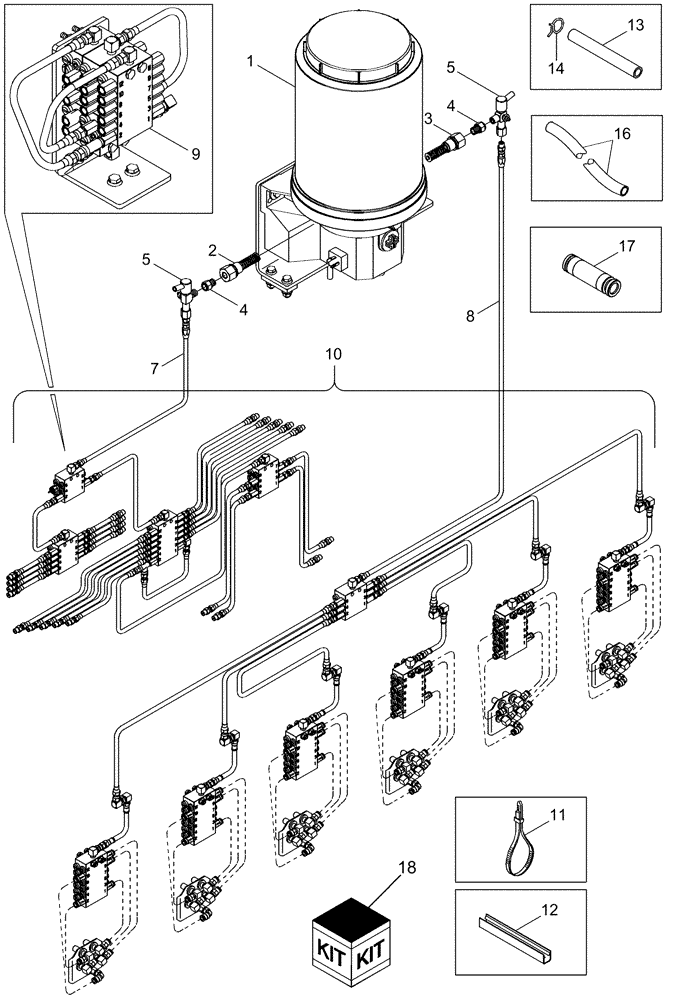 Схема запчастей Case IH 620 - (09A-42) - AUTOMATIC LUBRICATION SYSTEM (13) - PICKING SYSTEM