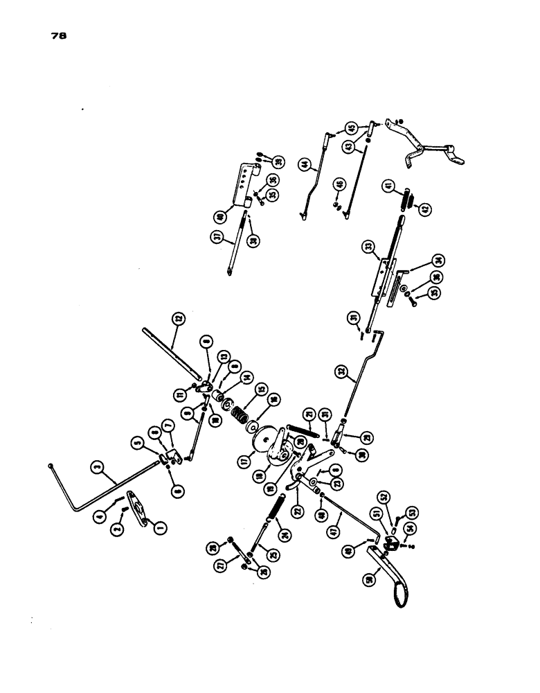 Схема запчастей Case IH 530 - (078) - THROTTLE LINKAGE, S/N 6165270 THRU S/N 8218393 , PRIOR TO S/N 8262800530, MODEL, 159 SPARK IGN ENG (03) - FUEL SYSTEM