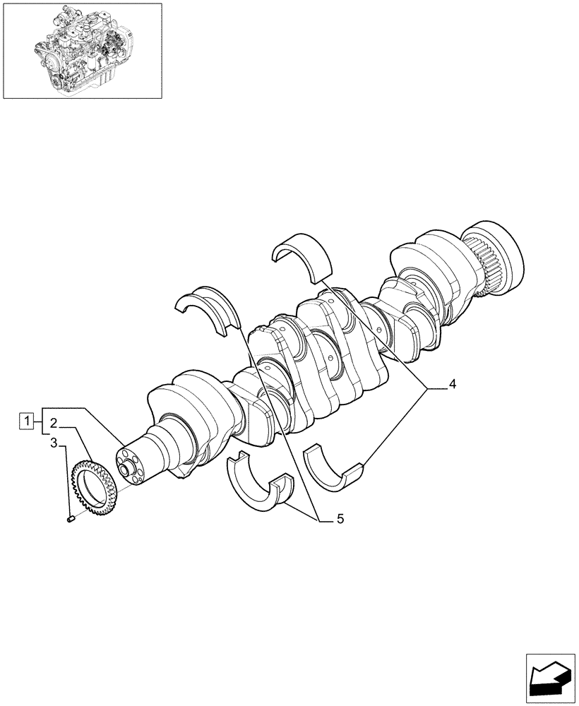 Схема запчастей Case IH F4GE9684B J601 - (0.08.0[01]) - CRANKSHAFT (504057569) 