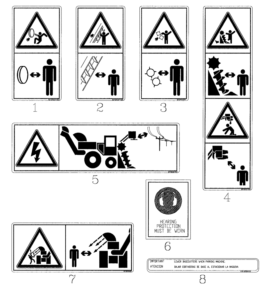 Схема запчастей Case IH 7700 - (C09[06]) - SAFETY DECALS,  NON-ENGLISH Engine & Engine Attachments