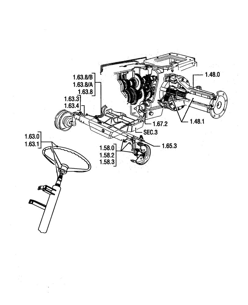 Схема запчастей Case IH JX95 - (1.47.7 SEC. 05) - REAR AXLE (05) - REAR AXLE