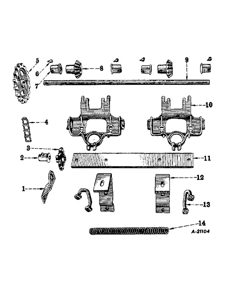 Схема запчастей Case IH 56-D - (F-4) - HOPPER SUPPORT AND FEED SHAFT 