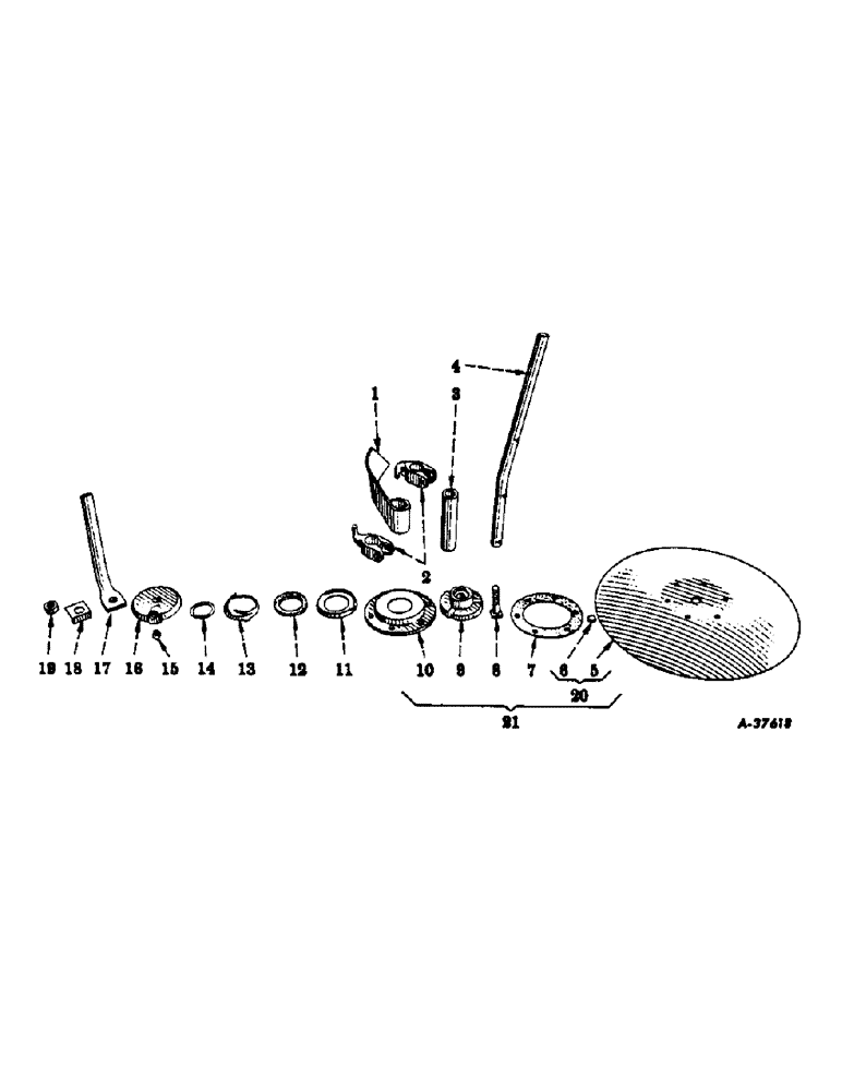 Схема запчастей Case IH 184 - (A-41) - SEMI-AUTOMATIC MARKER, DISK AND SHOE 