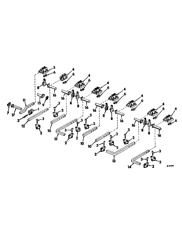 Схема запчастей Case IH 85 - (AN-14) - SQUARE BARS, EXTENSIONS & CLAMPS, 28 & 38 EQUIPMENT, FOR 6 & 8-ROW WIDE CULTIVATORS (1968-1972) 