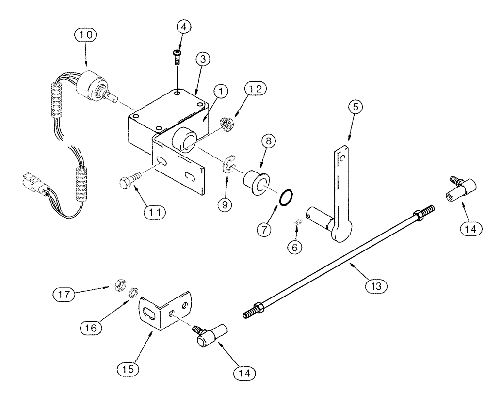 Схема запчастей Case IH 2377 - (04-23) - POTENTIOMETER, FEEDER POSITION - MOUNTING (06) - ELECTRICAL