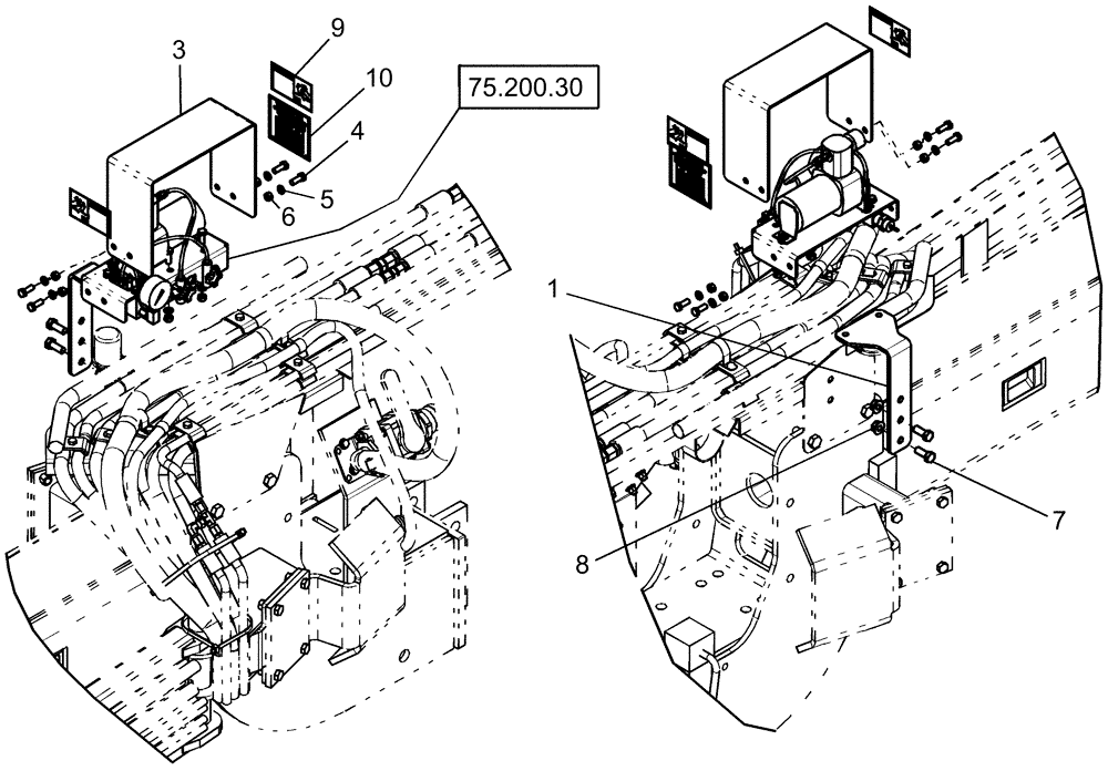 Схема запчастей Case IH 1240 - (75.200.26) - PNEUMATIC DOWN PRESSURE - AIR PUMP ASSEMBLY, 12/23 AND 16/31 ROW PLANTERS (75) - SOIL PREPARATION