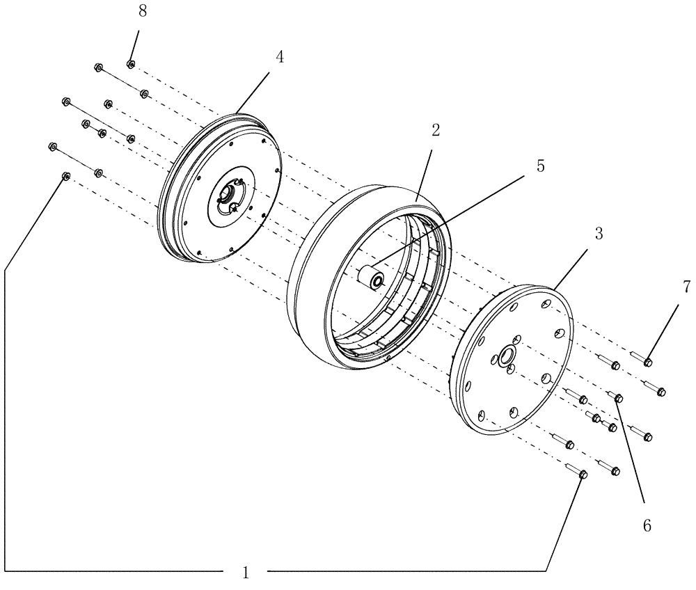 Схема запчастей Case IH 40 - (75.100.07) - WHEEL ASSEMBLY 4 1/2" X 16" (75) - SOIL PREPARATION