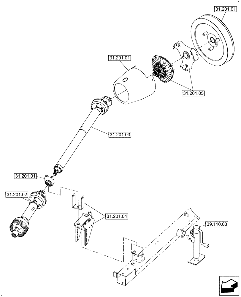 Схема запчастей Case IH SB521 - (00.000.31) - PICTORIAL INDEX, POWER TAKEOFF & CLUTCH (00) - GENERAL & PICTORIAL INDEX