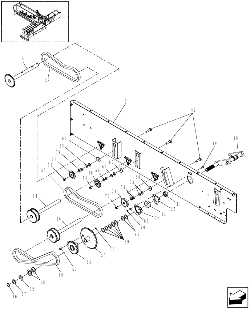 Схема запчастей Case IH SB541 - (60.220.04[2]) - FEEDER FINGER DRIVE, SB541 (60) - PRODUCT FEEDING