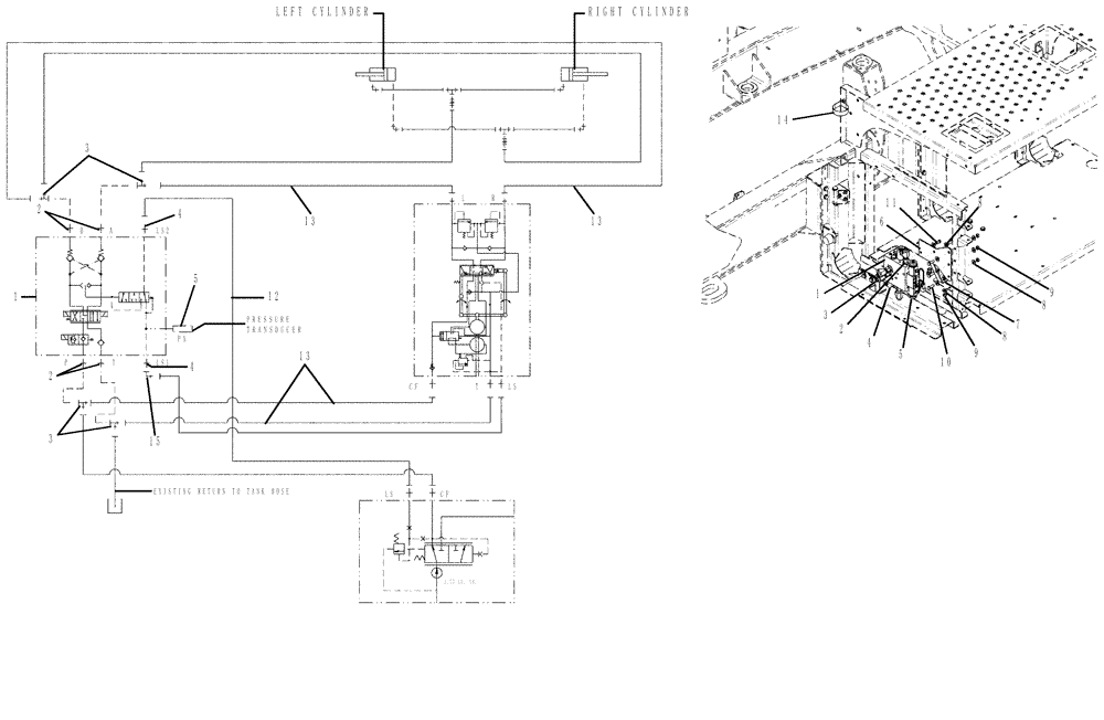 Схема запчастей Case IH TITAN 3020 - (10-022) - AUTOGUIDANCE HYDRAULIC GROUP Options