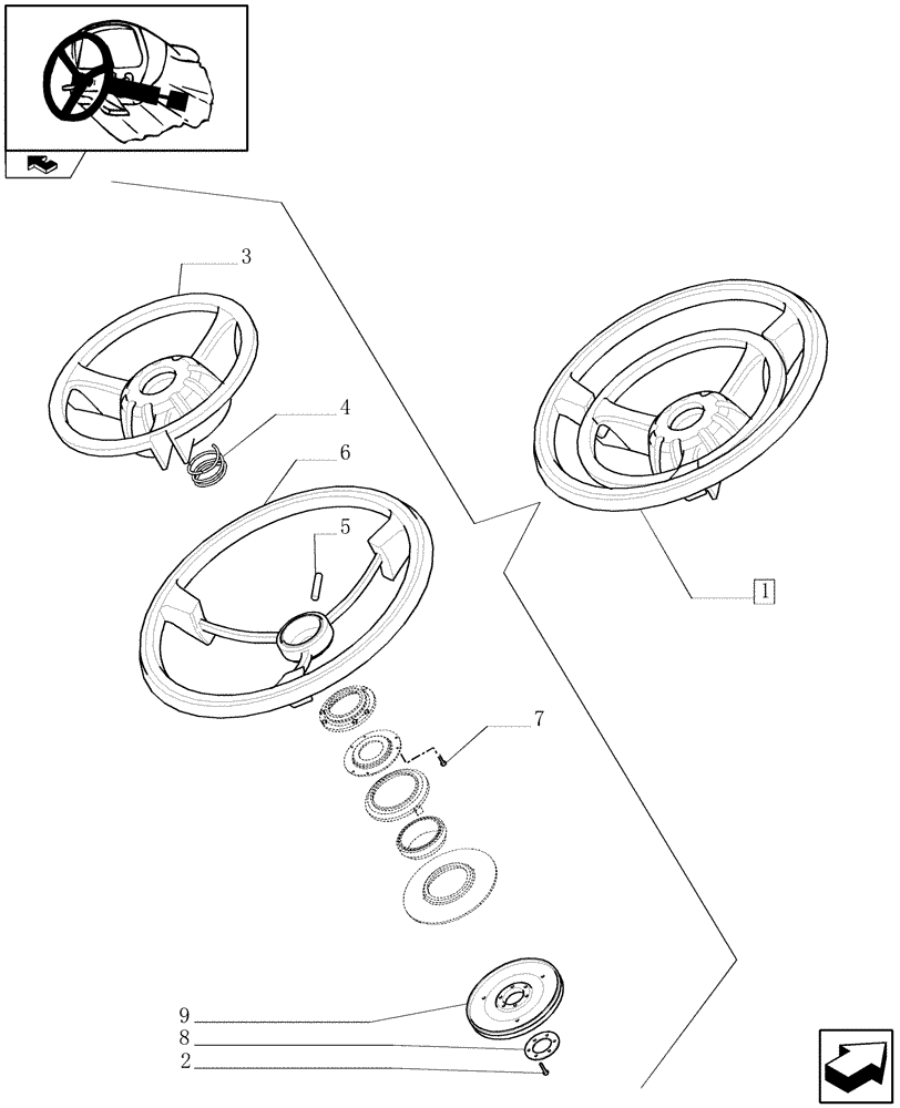 Схема запчастей Case IH PUMA 140 - (1.95.5/01A) - STEERING WHEEL - BREAKDOWN (VAR.330631-336631) (10) - OPERATORS PLATFORM/CAB