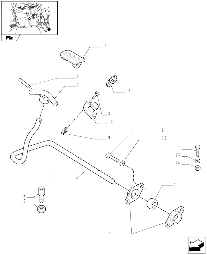 Схема запчастей Case IH FARMALL 85C - (1.92.10[01]) - THROTTLE CONTROL LINKAGE - W/CAB (10) - OPERATORS PLATFORM/CAB