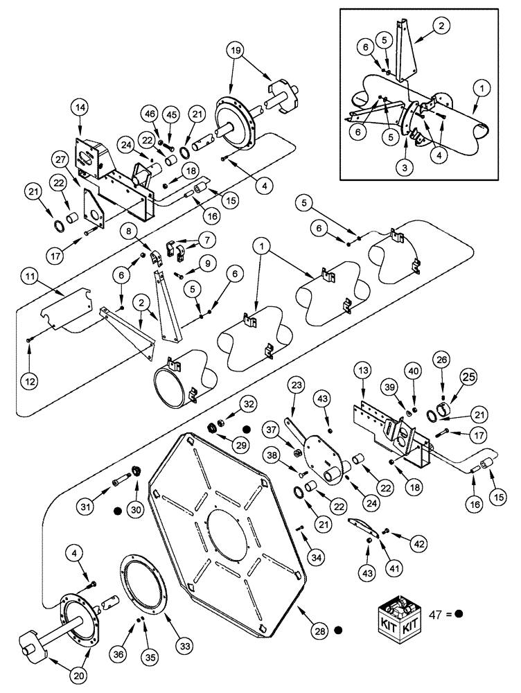 Схема запчастей Case IH 1010 - (09A-12) - PICKUP REEL 6 BAT WITH PLASTIC OR STEEL TINES (09) - CHASSIS/ATTACHMENTS