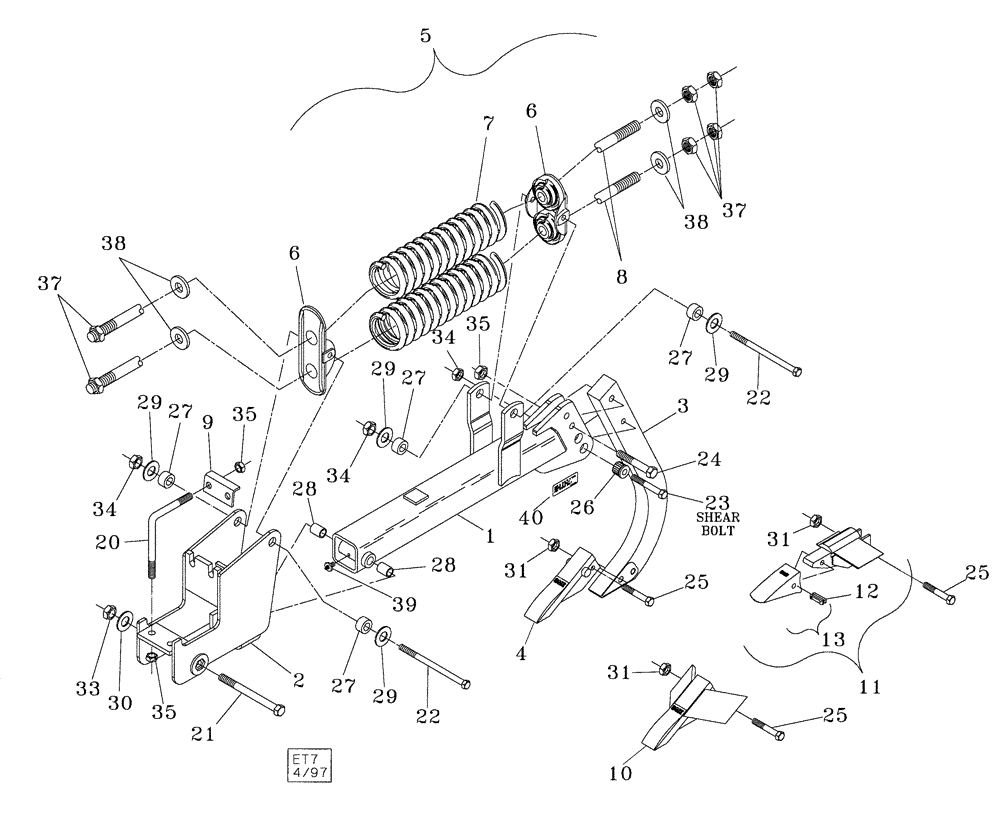 Схема запчастей Case IH 9300 - (75.200.06) - LEAD SHANK ASSEMBLY (09) - CHASSIS/ATTACHMENTS