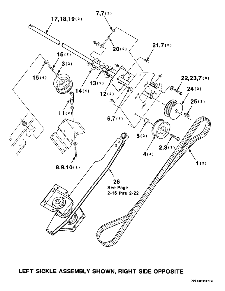 Схема запчастей Case IH 8820 - (2-10) - SICKLE DRIVE ASSEMBLY (58) - ATTACHMENTS/HEADERS