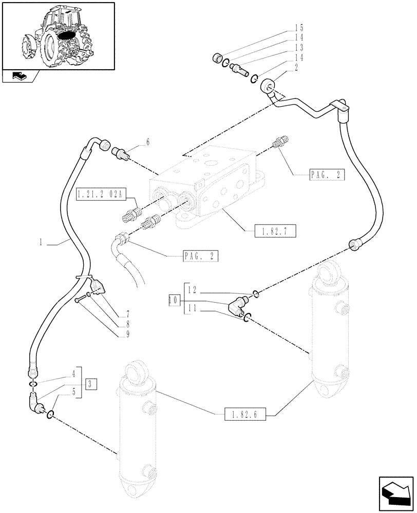 Схема запчастей Case IH PUMA 125 - (1.82.1[01]) - LIFTER LINES (07) - HYDRAULIC SYSTEM