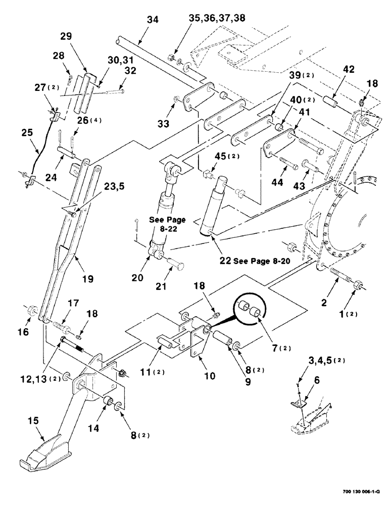 Схема запчастей Case IH 8850 - (08-18) - HEADER FLOTATION AND LIFT ARM ASSEMBLY, LEFT (08) - HYDRAULICS