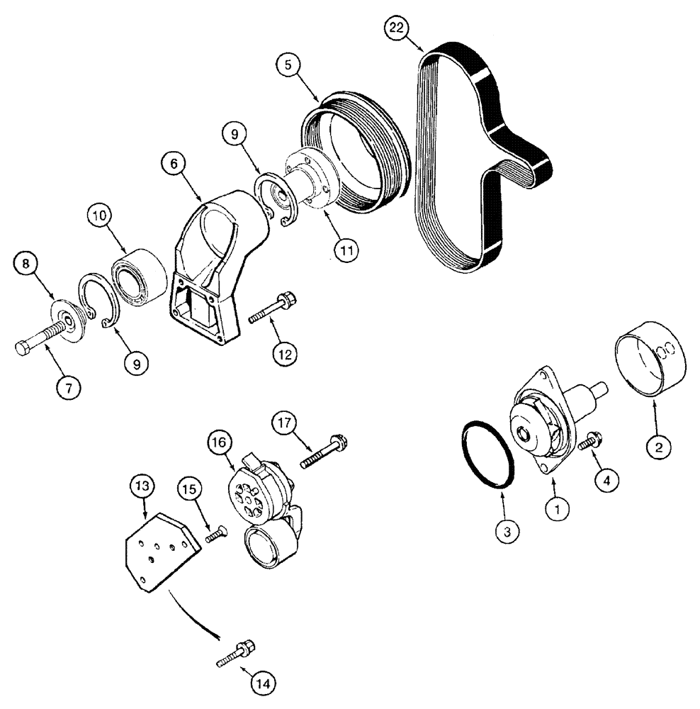 Схема запчастей Case IH SPX3200 - (03-006) - WATER PUMP (01) - ENGINE