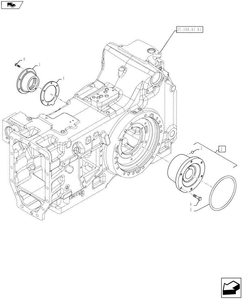 Схема запчастей Case IH PUMA 130 - (27.100.02) - VAR - 390333 - REAR AXLE HOUSING - SUPPORT COVERS (27) - REAR AXLE SYSTEM