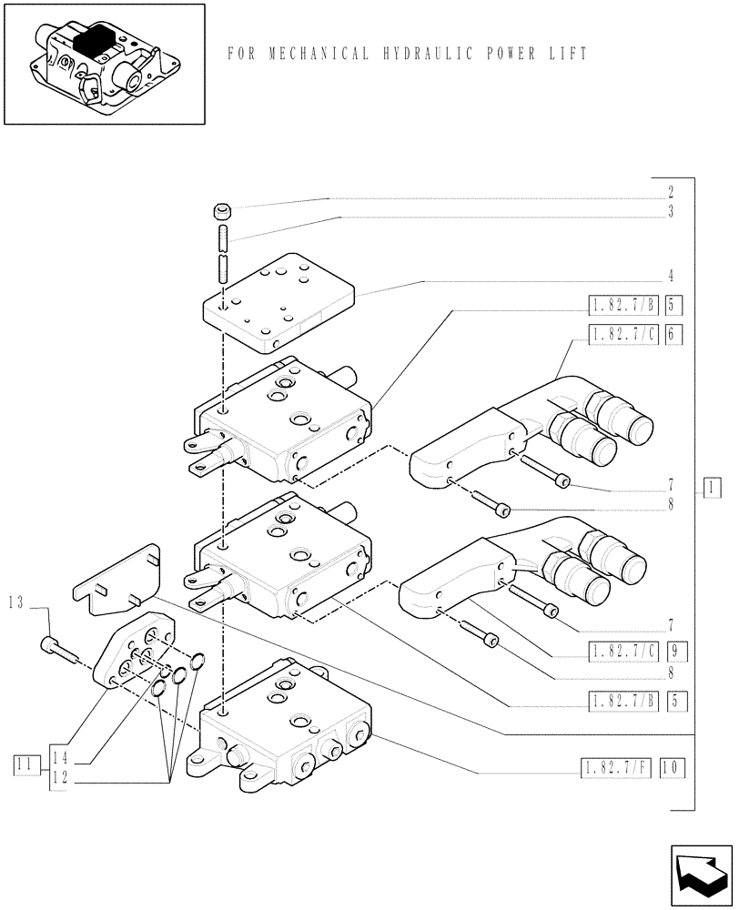 Схема запчастей Case IH MXU115 - (1.82.7/15[02]) - (VAR.349) 2 CONTROL VALVES CCLS (EDC) AND RELEVANT PARTS (07) - HYDRAULIC SYSTEM