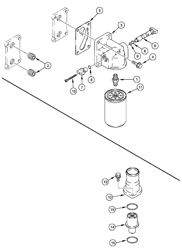 Схема запчастей Case IH FLX4510 - (02-047) - COOLANT FILTER - THERMOSTAT, FLX4510 (01) - ENGINE