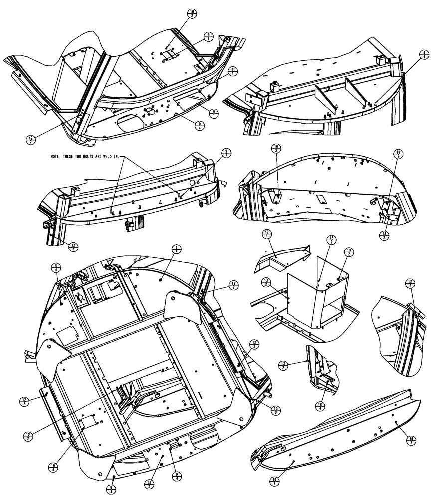 Схема запчастей Case IH FLX3510 - (01-003[05]) - CAB EXTERIOR GROUP (10) - CAB