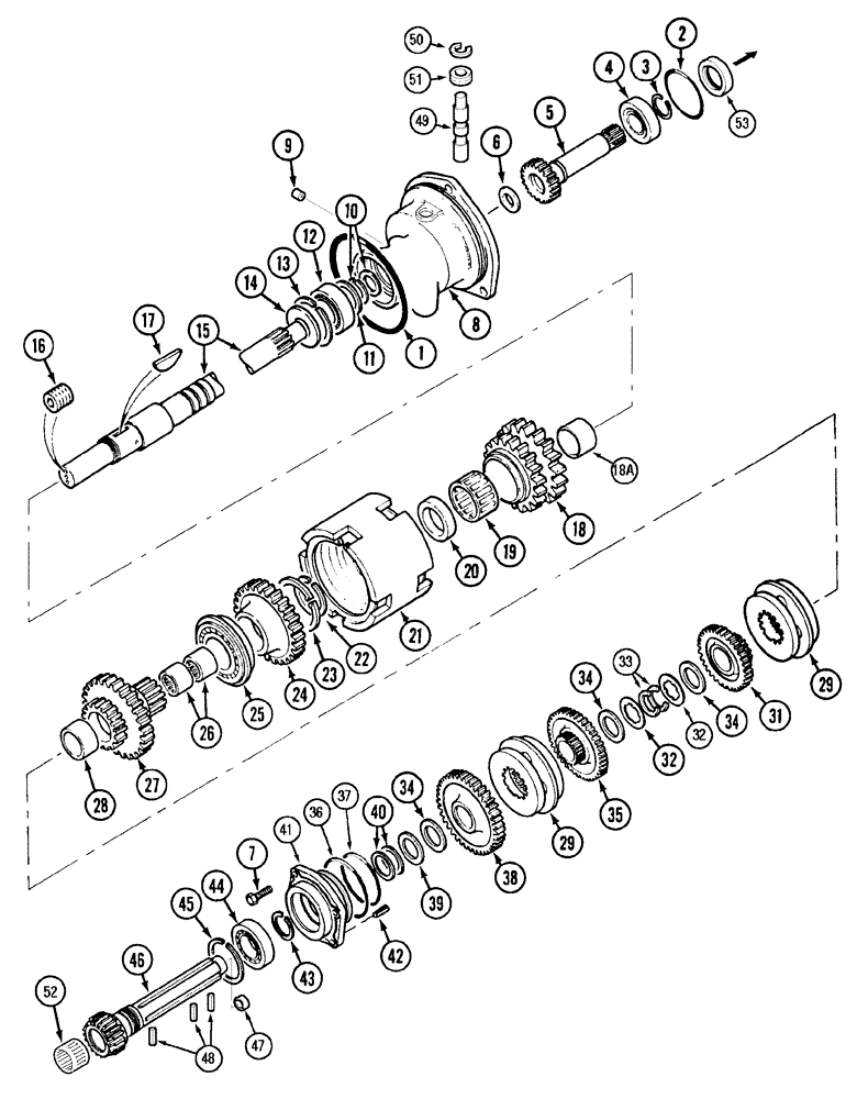 Схема запчастей Case IH C60 - (06-06) - SPEED TRANSMISSION TWO SPEED POWER SHIFT (06) - POWER TRAIN