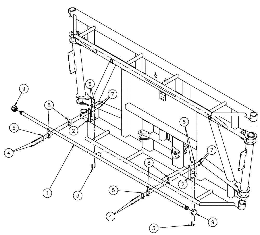 Схема запчастей Case IH SPX4410 - (09-038) - NOZZLE SPACING GROUP, 5 SECTION, 20" OFF, CENTER SECTION Liquid Plumbing