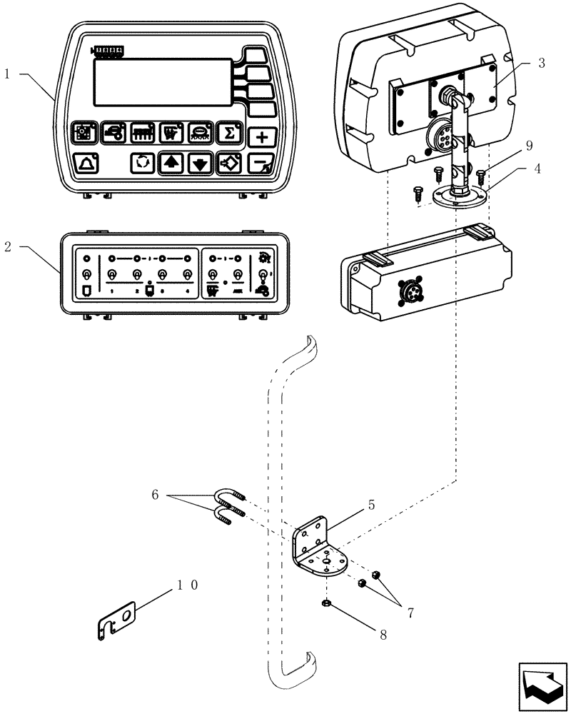 Схема запчастей Case IH ADX3380 - (A.50.A[15]) - DISPLAY MONITOR AND SWITCH UNIT A - Distribution Systems