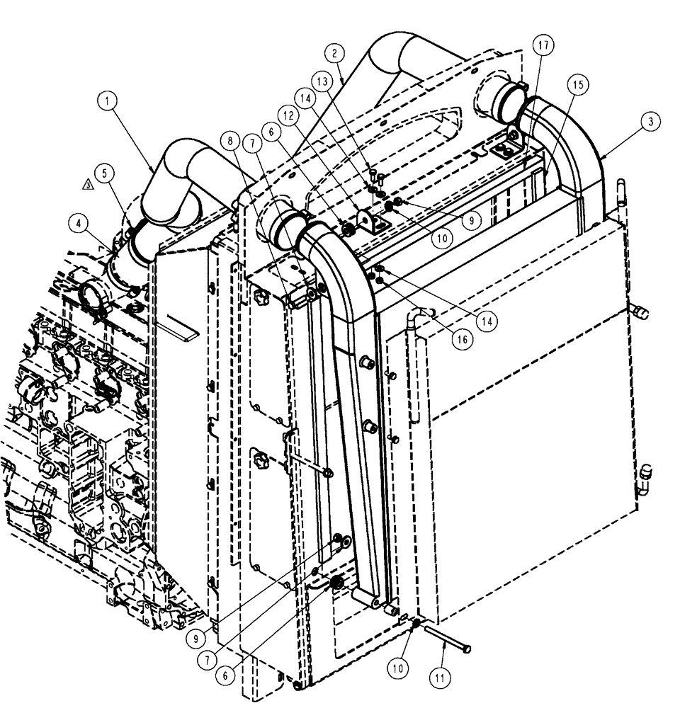 Схема запчастей Case IH FLX3010 - (02-014) - CHARGE AIR SYSTEM (01) - ENGINE