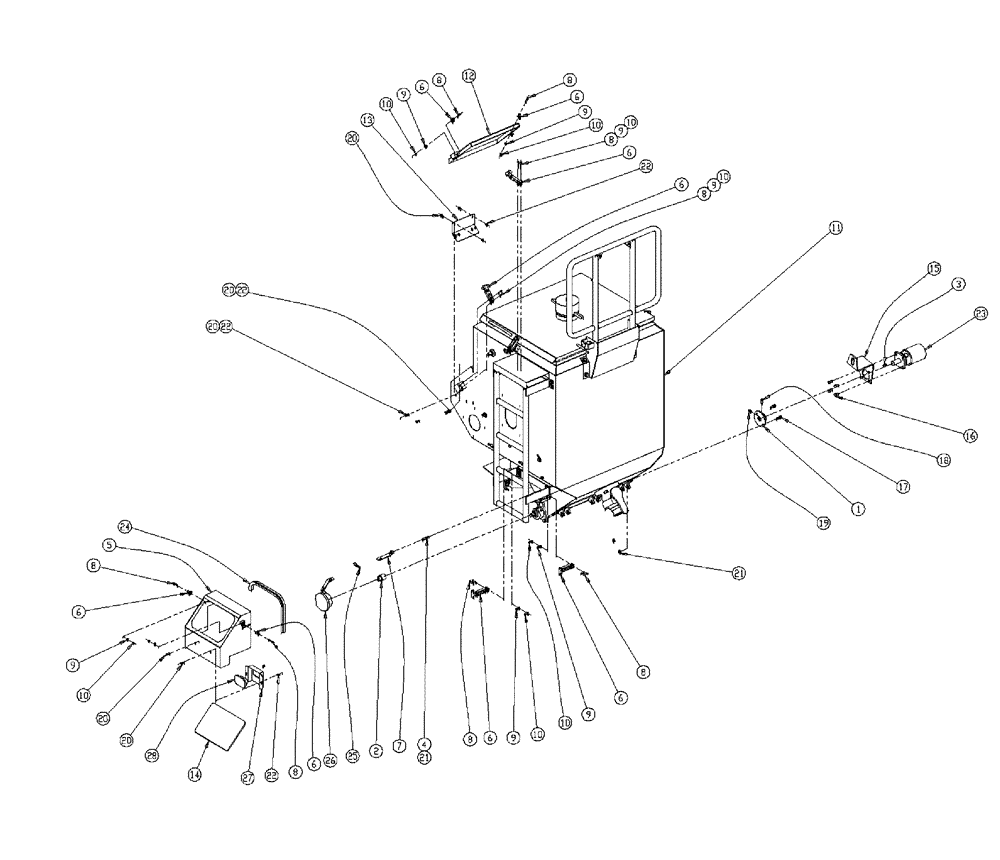 Схема запчастей Case IH 438 - (03-011) - DOUBLE BIN PARTS GROUP, LH Bin Group