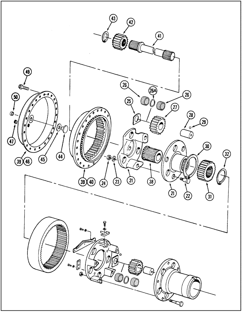 Схема запчастей Case IH 9250 - (6-109K) - REAR RIGID AXLE, WHEEL HUB PLANETARY, 9250 ROW CROP TRACTOR, P.I.N. JEE0032778 AND AFTER (CONTD) (06) - POWER TRAIN