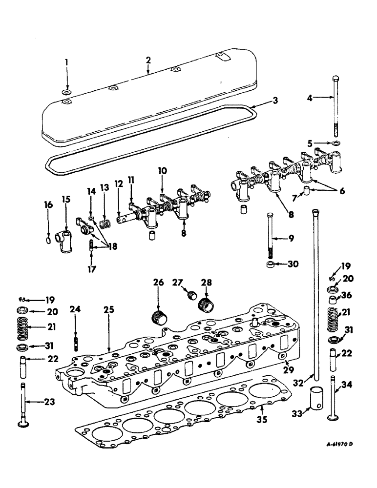 Схема запчастей Case IH 2706 - (D-11) - DIESEL ENGINE, CYLINDER HEAD AND RELATED PARTS (01) - ENGINE