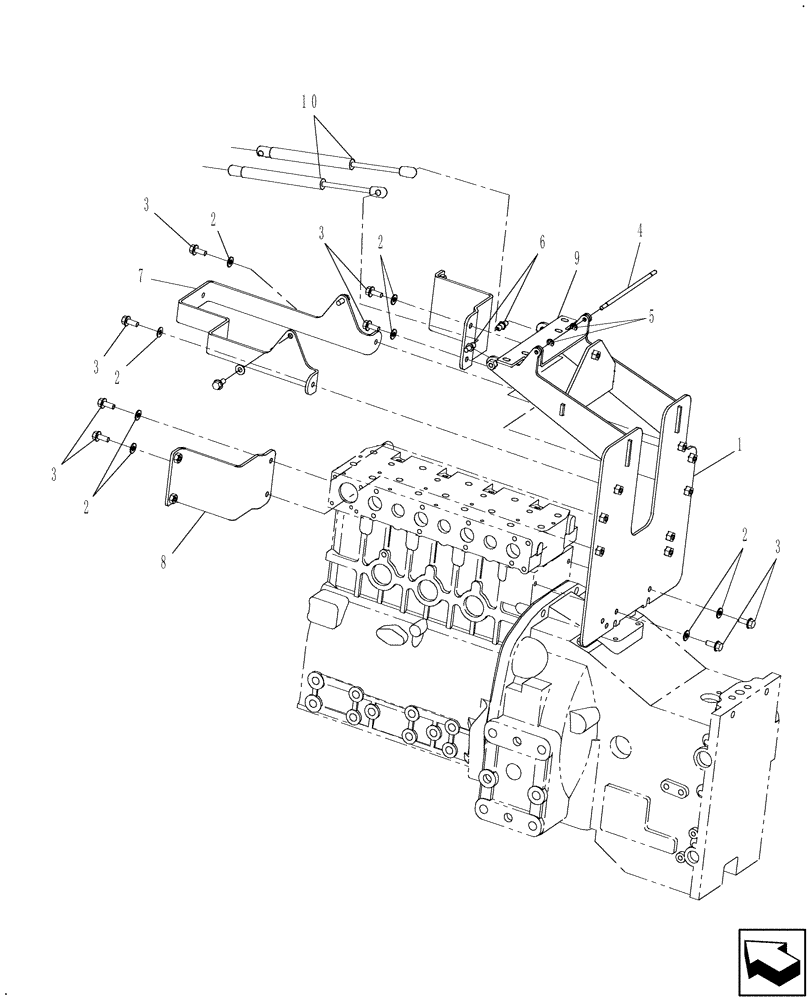 Схема запчастей Case IH DX40 - (10.13) - FIREWALL (10) - OPERATORS PLATFORM/CAB