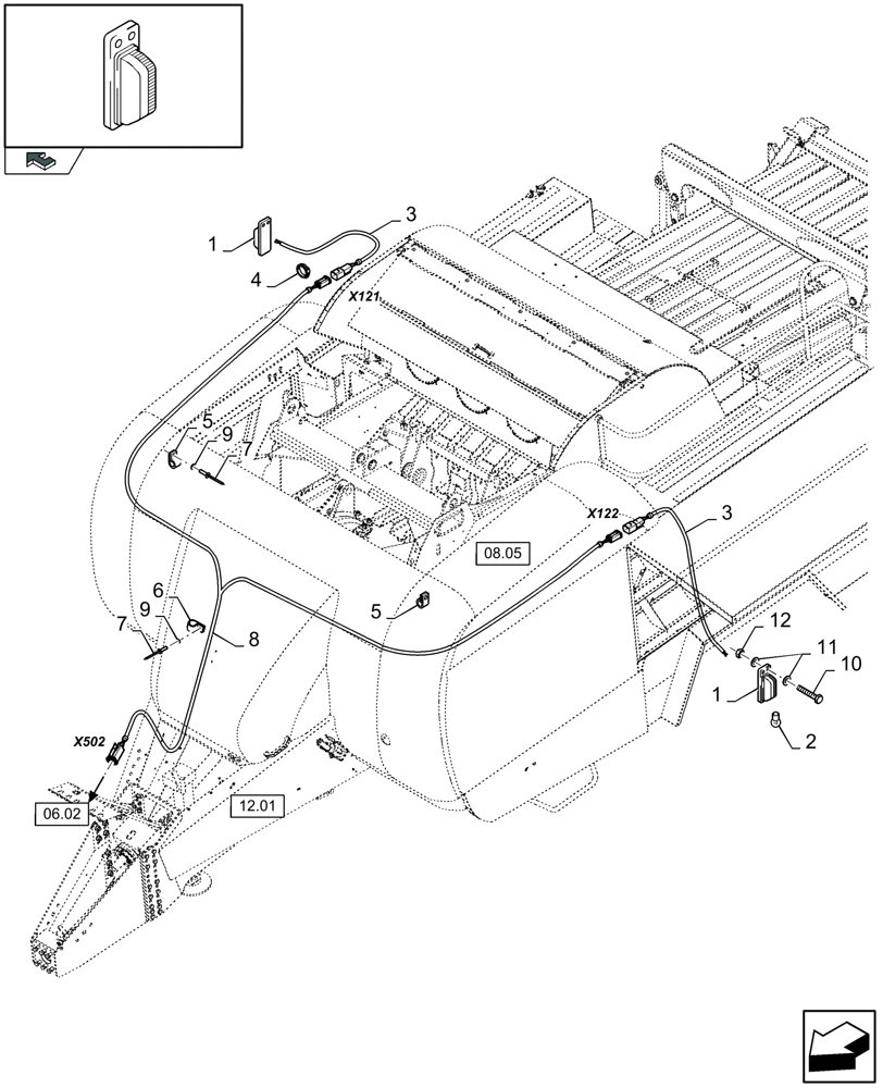 Схема запчастей Case IH LB333R - (06.11[01]) - SIDE LIGHTS (06) - ELECTRICAL SYSTEMS