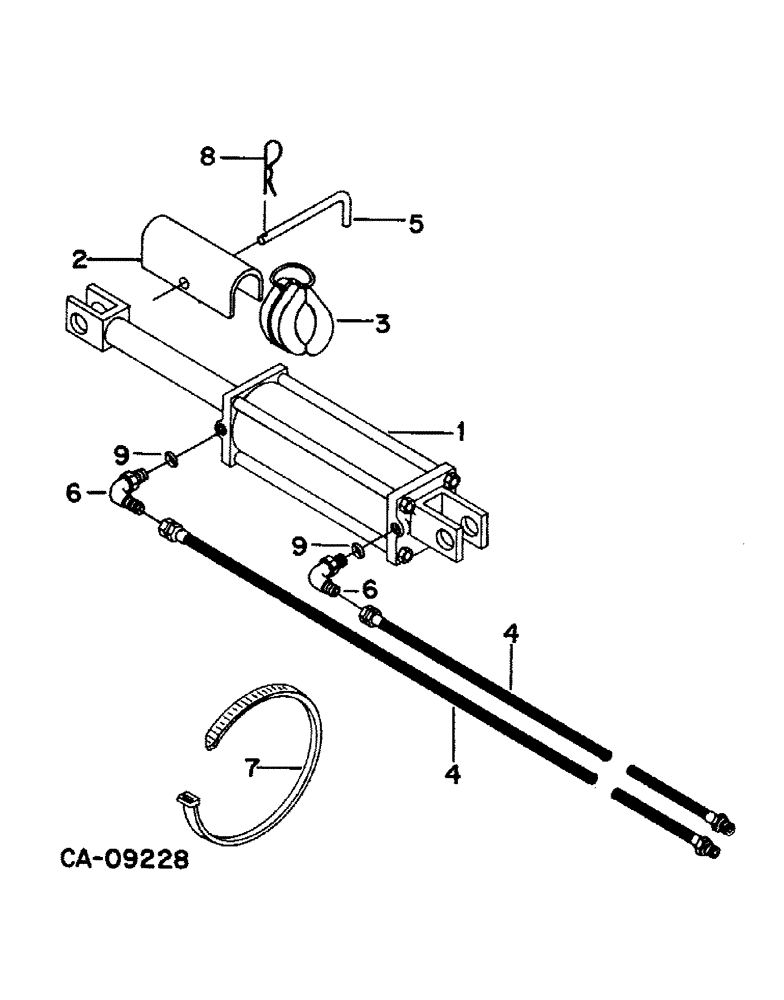 Схема запчастей Case IH 568 - (B-14) - HYDRAULIC CYLINDER AND CONNECTIONS, 4 ROW 