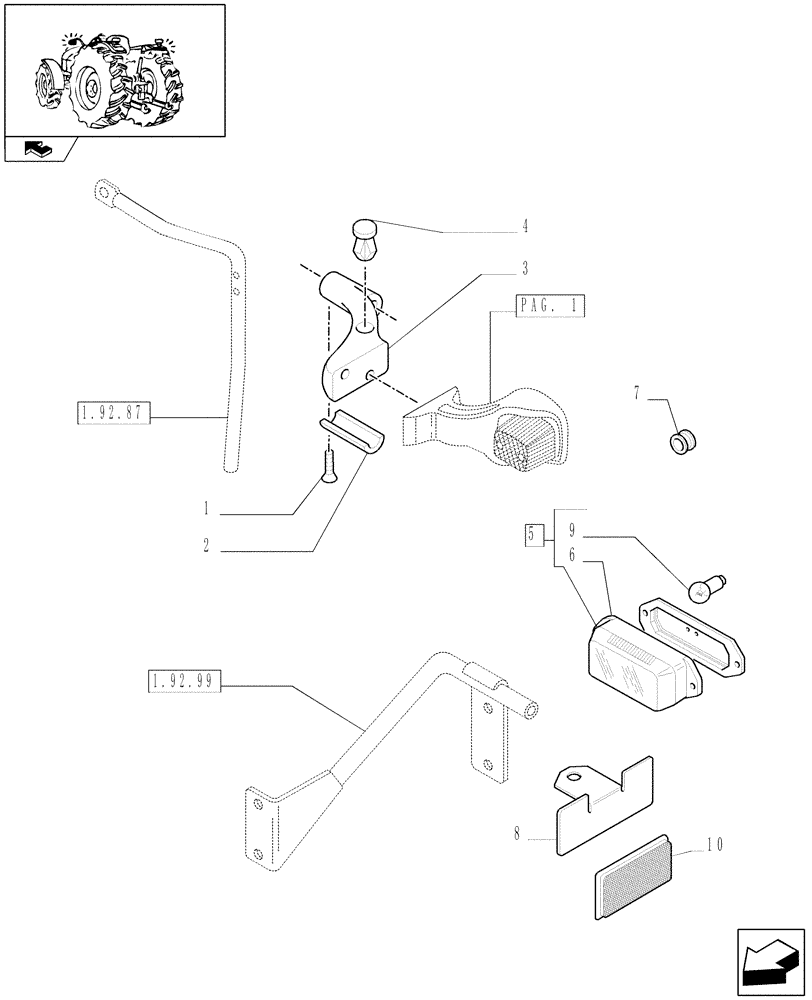 Схема запчастей Case IH FARMALL 75C - (1.75.6[02]) - LIGHTING COMPONENTS - L/CAB (06) - ELECTRICAL SYSTEMS