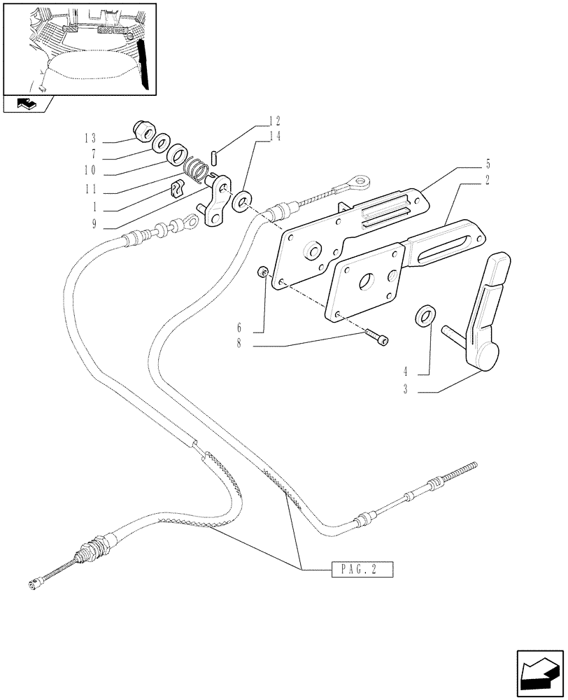 Схема запчастей Case IH FARMALL 105U - (1.95.4[03]) - THROTTLE CONTROL LINKAGE - LEVER SUPPORTS, LEVER - L/CAB (10) - OPERATORS PLATFORM/CAB