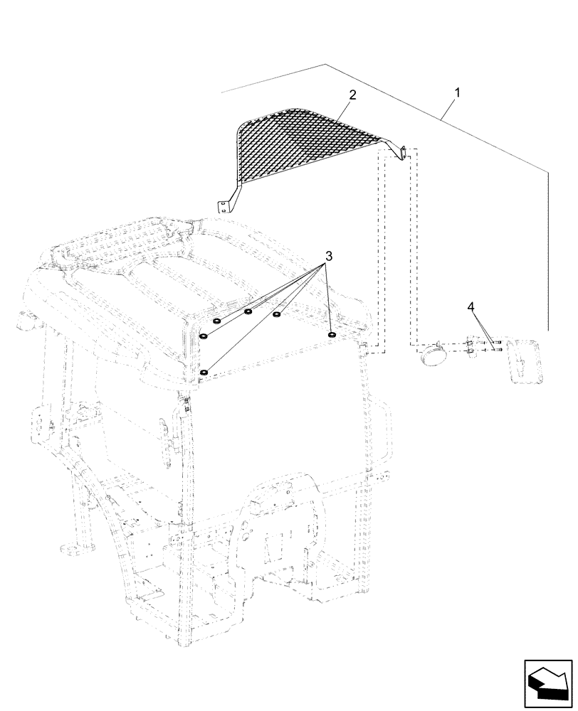 Схема запчастей Case IH FARMALL 55 - (10.20) - CAB ROOF SKYLIGHT BRUSH GUARD KIT - 718002006 (10) - OPERATORS PLATFORM/CAB