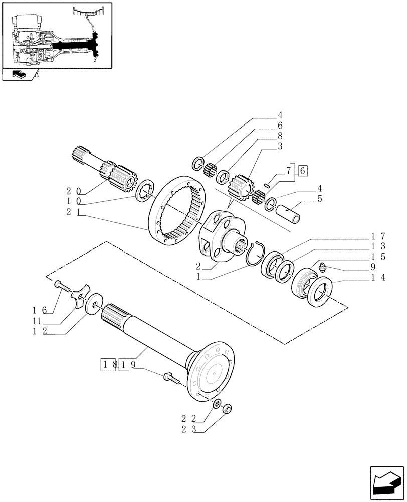 Схема запчастей Case IH PUMA 180 - (1.48.1/02) - FINAL DRIVE, GEARS AND SHAFTS (05) - REAR AXLE