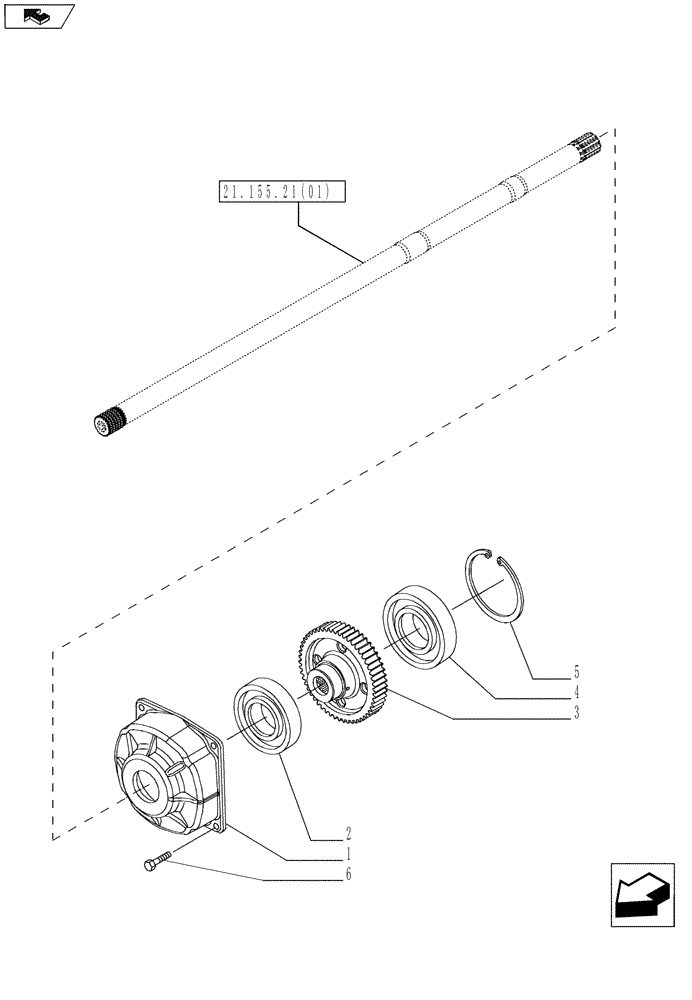 Схема запчастей Case IH MAGNUM 180 - (21.155.21[02]) - TRANSMISSION/PTO INPUT SHAFT, COVER AND GEARS, WITH CONTINUOUSLY VARIABLE TRANSMISSION (21) - TRANSMISSION