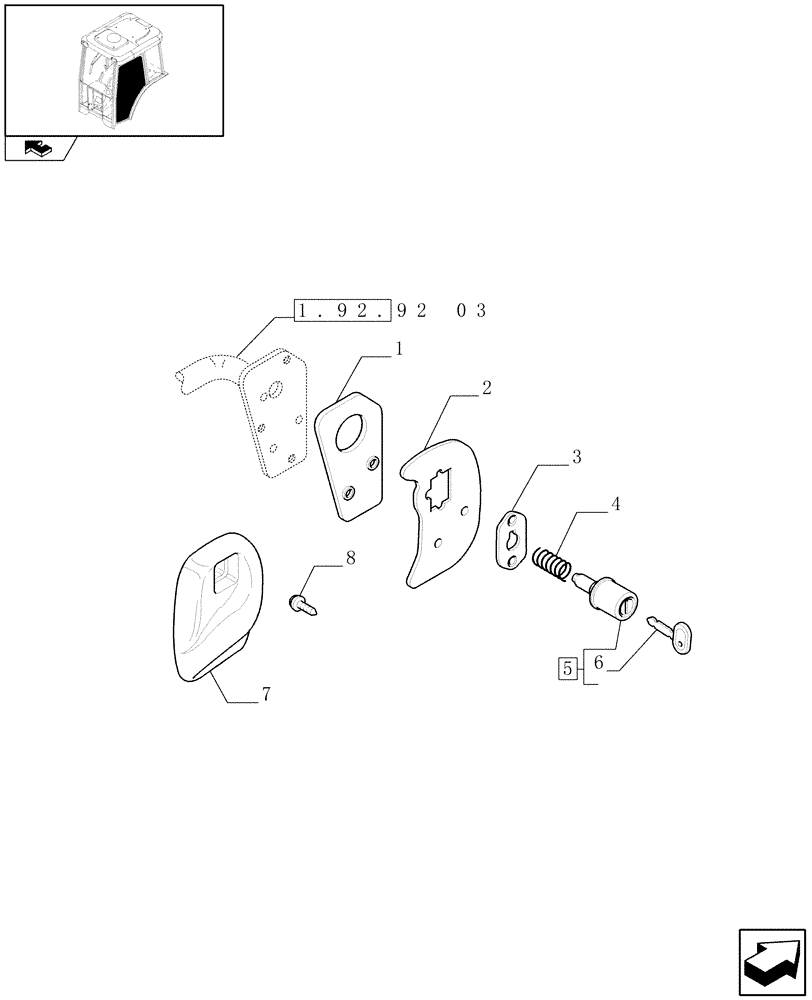 Схема запчастей Case IH FARMALL 95N - (1.92.92[04]) - CAB DOORS (10) - OPERATORS PLATFORM/CAB